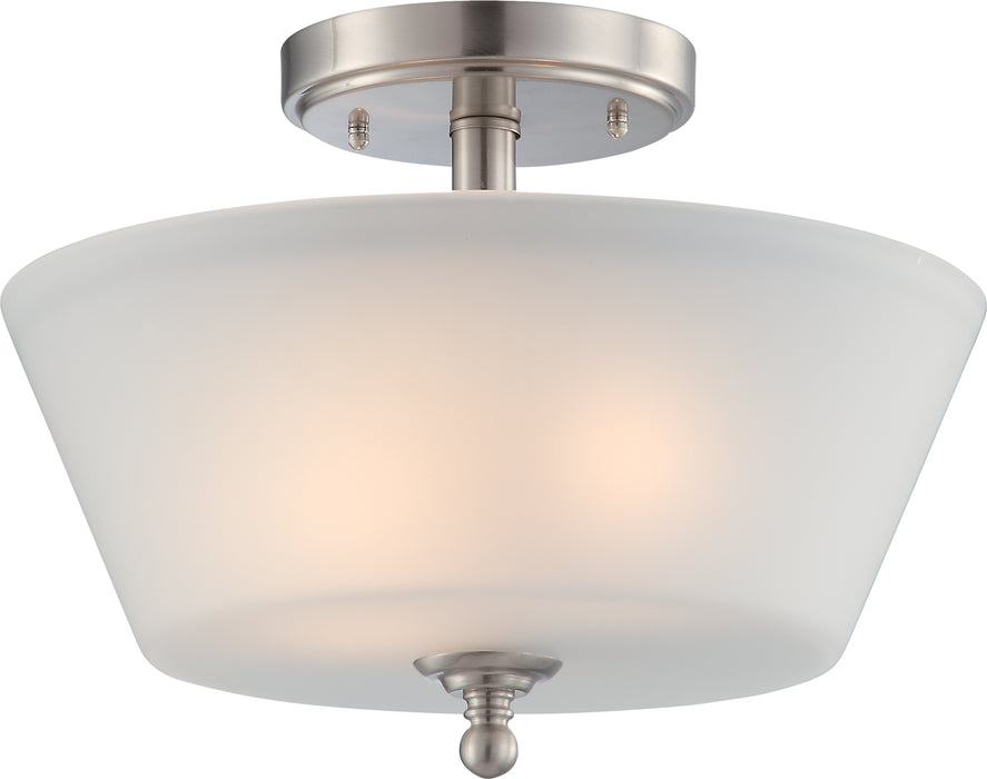 SATCO/NUVO Surrey 2-Light Semi-Flush Fixture With Frosted Glass (60-4151)