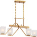 SATCO/NUVO Timone 4-Light Trestle With Etched Sandstone Glass Vintage Brass Finish (60-5083)
