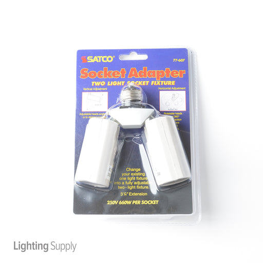 SATCO/NUVO 2-Light Medium Base Socket Adapter (SF77-607)