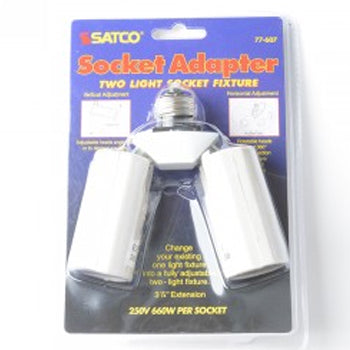SATCO/NUVO 2-Light Medium Base Socket Adapter (SF77-607)
