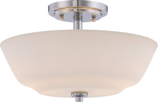SATCO/NUVO Willow 2-Light Semi-Flush Fixture With White Glass (60-5806)