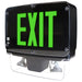 Exitronix Wet Location NEMA 4X Polycarbonate Exit Combination NSF Rated Double-Face Green Legend 6V 12W Black Finish Tamper-Resistant Hardware (NXFC-2-G-6-12-BL-CL-TRH)