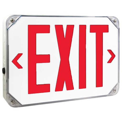 Exitronix 8 Inch New York NEMA 4X Exit Sign Single-Face NiCad Battery Red Legend White Finish (NYN4X-1-WB-R-WH)