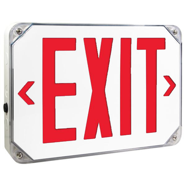 Exitronix 8 Inch New York NEMA 4X Exit Sign Single-Face NiCad Battery Red Legend White Finish (NYN4X-1-WB-R-WH)