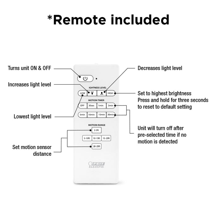 Feit Electric 4 Foot 55W Cool White 4000K Wrap LED Utility Light With Motion Sensor And Remote (WRAP/4C/840/IR/MM)