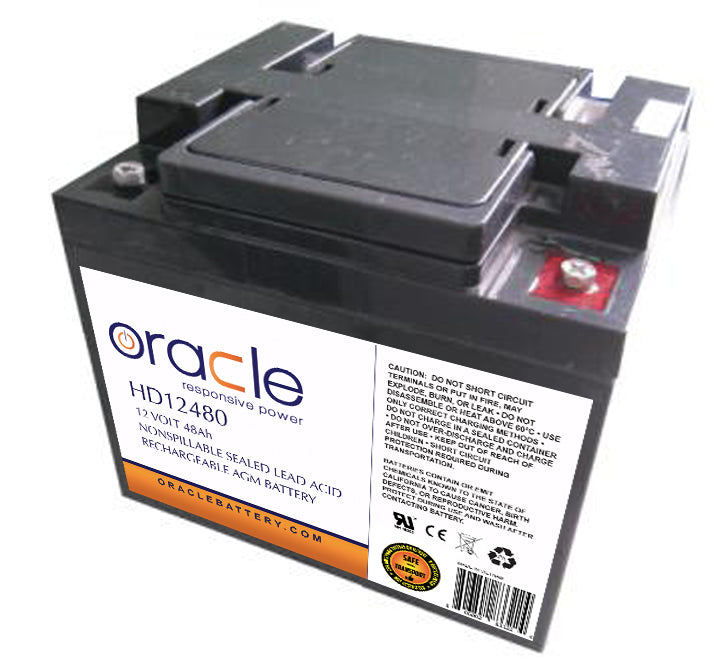 Oracle HD12480 12V 48Ah Sealed Lead Acid AGM Battery — Lighting Supply