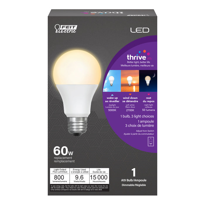 Feit Electric A19 Day And Night Circadian Plus Night Light LED Light Bulb (OM60NL2CCTCAHLTHLEDI)