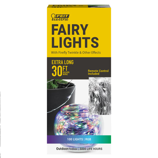 Feit Electric 30 Foot Silver Wire RGB Fairy String Light (FY30-100/RGB/SLV)