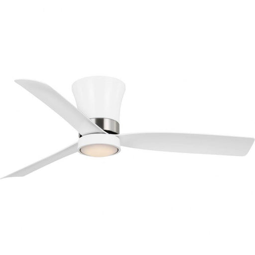 Progress Lighting Brant Collection 52 Inch 3-Blade Ceiling Fan Satin White Finish White Opal Glass (P250121-028-30)