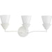Progress Lighting Pinellas Collection 3-Light Bath /Vanity Light White Plaster Finish Opal Glass (P300497-197)