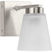 Progress Lighting Tanner Collection 1-Light Bath /Vanity Light Brushed Nickel Finish Etched Glass (P300499-009)