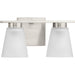 Progress Lighting Tanner Collection 2-Light Bath /Vanity Light Brushed Nickel Finish Etched Glass (P300500-009)