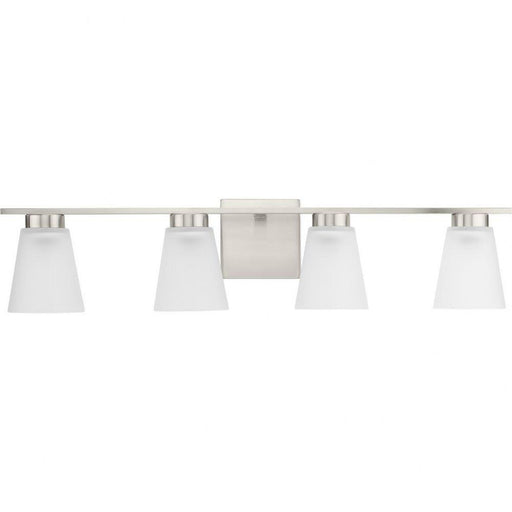 Progress Lighting Tanner Collection 4-Light Bath /Vanity Light Brushed Nickel Finish Etched Glass (P300502-009)