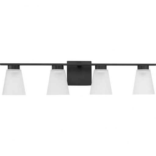 Progress Lighting Tanner Collection 4-Light Bath /Vanity Light Matte Black Finish Etched Glass (P300502-31M)