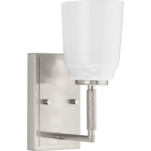 Progress Lighting Spenser Collection 1-Light Bath /Vanity Light Brushed Nickel Finish Opal Glass (P300503-009)