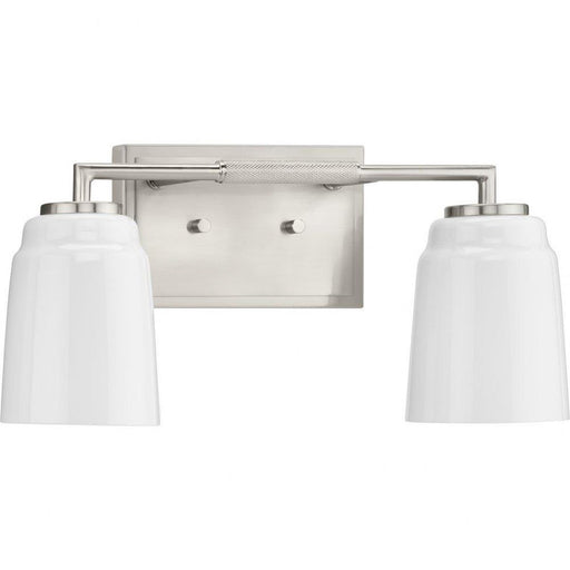 Progress Lighting Spenser Collection 2-Light Bath /Vanity Light Brushed Nickel Finish Opal Glass (P300504-009)