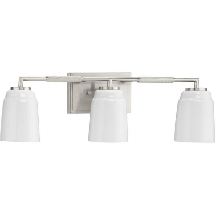Progress Lighting Spenser Collection 3-Light Bath /Vanity Light Brushed Nickel Finish Opal Glass (P300505-009)