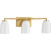 Progress Lighting Spenser Collection 3-Light Bath /Vanity Light Brushed Gold Finish Opal Glass (P300505-191)