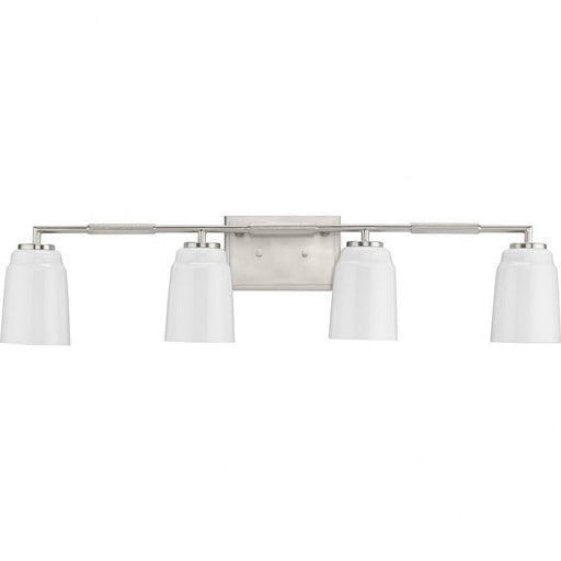 Progress Lighting Spenser Collection 4-Light Bath /Vanity Light Brushed Nickel Finish Opal Glass (P300506-009)