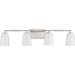 Progress Lighting Spenser Collection 4-Light Bath /Vanity Light Brushed Nickel Finish Opal Glass (P300506-009)