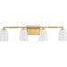 Progress Lighting Spenser Collection 4-Light Bath /Vanity Light Brushed Gold Finish Opal Glass (P300506-191)