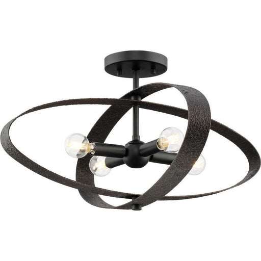 Progress Lighting Allegheny Collection 4-Light Semi-Flush Mount Fixture Matte Black Finish (P350280-31M)