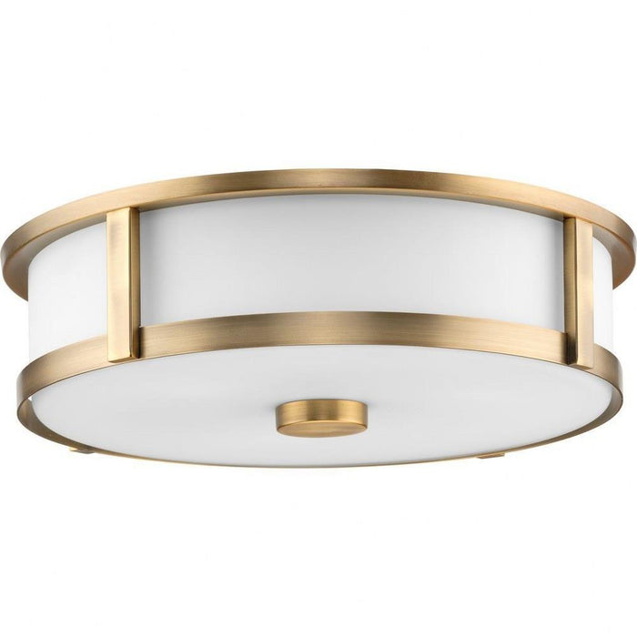 Progress Lighting Gilliam Collection 3-Light Flush Mount Fixture Vintage Brass Finish (P350281-163)