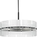 Progress Lighting Seville Collection 6-Light Chandelier Matte Black Finish Clear Ribbed Glass (P400389-31M)