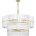 Progress Lighting Seville Collection 9-Light Chandelier Soft Gold Finish Clear Ribbed Glass (P400390-205)