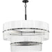 Progress Lighting Seville Collection 9-Light Chandelier Matte Black Finish Clear Ribbed Glass (P400390-31M)