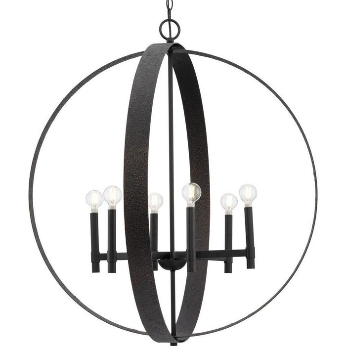 Progress Lighting Allegheny Collection 6-Light Chandelier Matte Black Finish (P400392-31M)