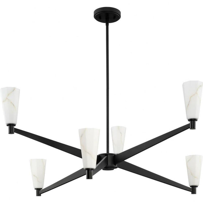 Progress Lighting Tosca Collection 6-Light Chandelier Matte Black Finish (P400395-31M)