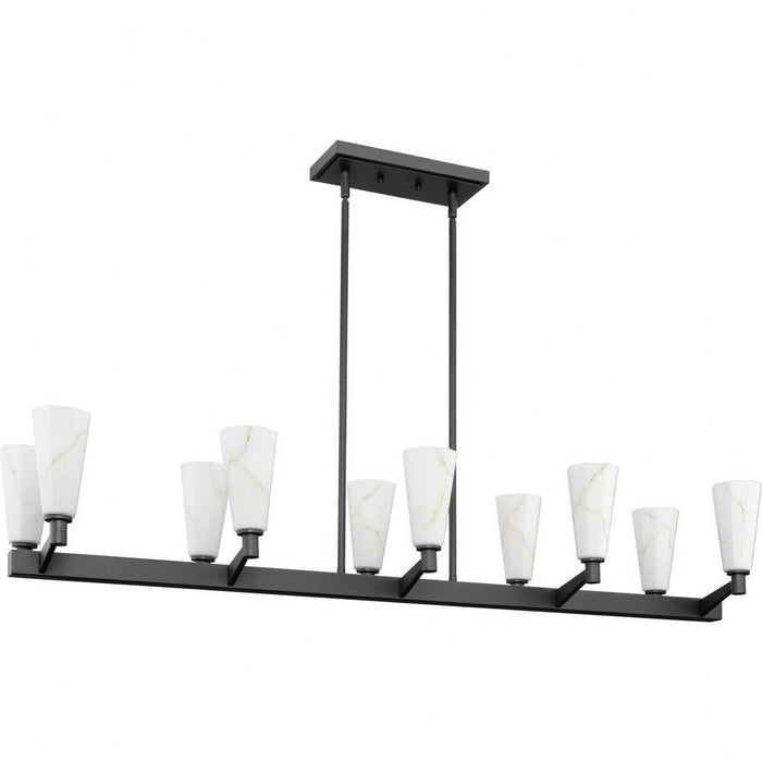 Progress Lighting Tosca Collection 10-Light Linear Chandelier Matte Black Finish (P400396-31M)