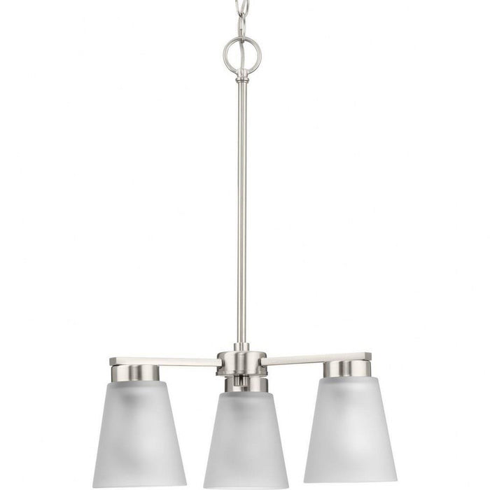 Progress Lighting Tanner Collection 3-Light Chandelier Brushed Nickel Finish Etched Glass (P400400-009)