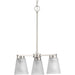 Progress Lighting Tanner Collection 3-Light Chandelier Brushed Nickel Finish Etched Glass (P400400-009)