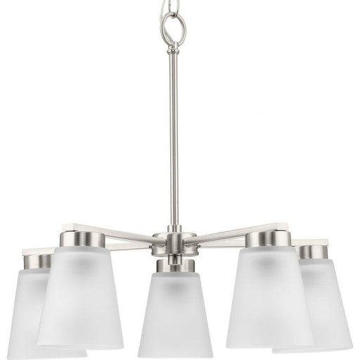 Progress Lighting Tanner Collection 5-Light Chandelier Brushed Nickel Finish Etched Glass (P400401-009)