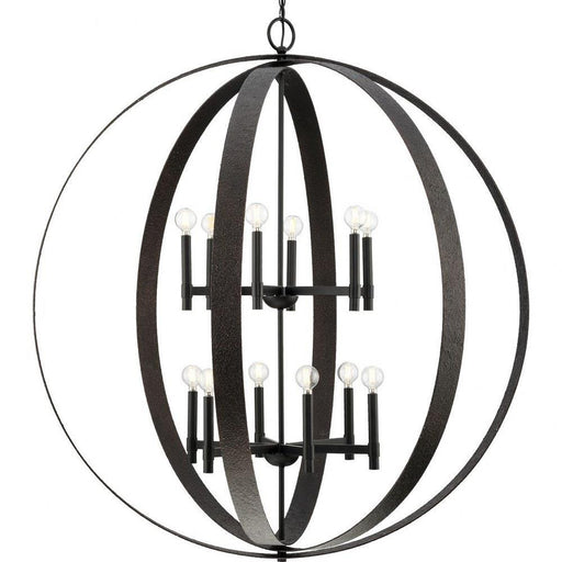 Progress Lighting Allegheny Collection 12-Light Chandelier Matte Black Finish (P400409-31M)