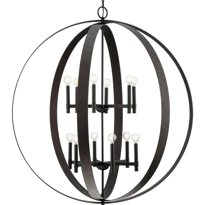 Progress Lighting Allegheny Collection 12-Light Chandelier Matte Black Finish (P400409-31M)