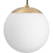 Progress Lighting Atwell Collection 1-Light Small Hanging Pendant Brushed Bronze Finish Etched Opal Glass (P500461-109)
