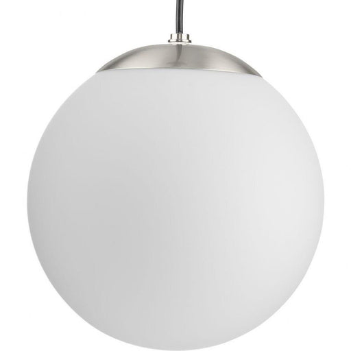 Progress Lighting Atwell Collection 1-Light Medium Hanging Pendant Brushed Nickel Finish Etched Opal Glass (P500462-009)