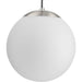 Progress Lighting Atwell Collection 1-Light Medium Hanging Pendant Brushed Nickel Finish Etched Opal Glass (P500462-009)