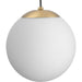 Progress Lighting Atwell Collection 1-Light Medium Hanging Pendant Brushed Bronze Finish Etched Opal Glass (P500462-109)
