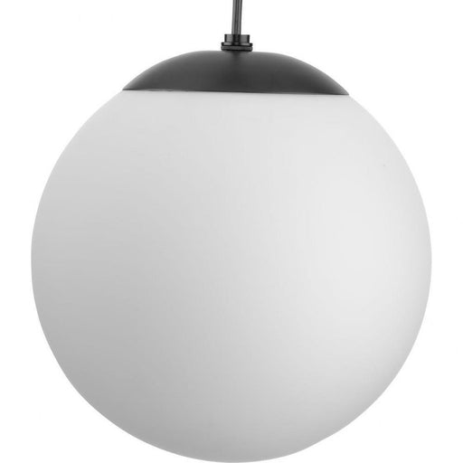 Progress Lighting Atwell Collection 1-Light Medium Hanging Pendant Matte Black Finish Etched Opal Glass (P500462-31M)
