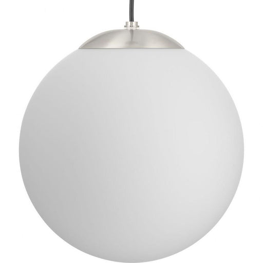 Progress Lighting Atwell Collection 1-Light Large Hanging Pendant Brushed Nickel Finish Etched Opal Glass (P500463-009)