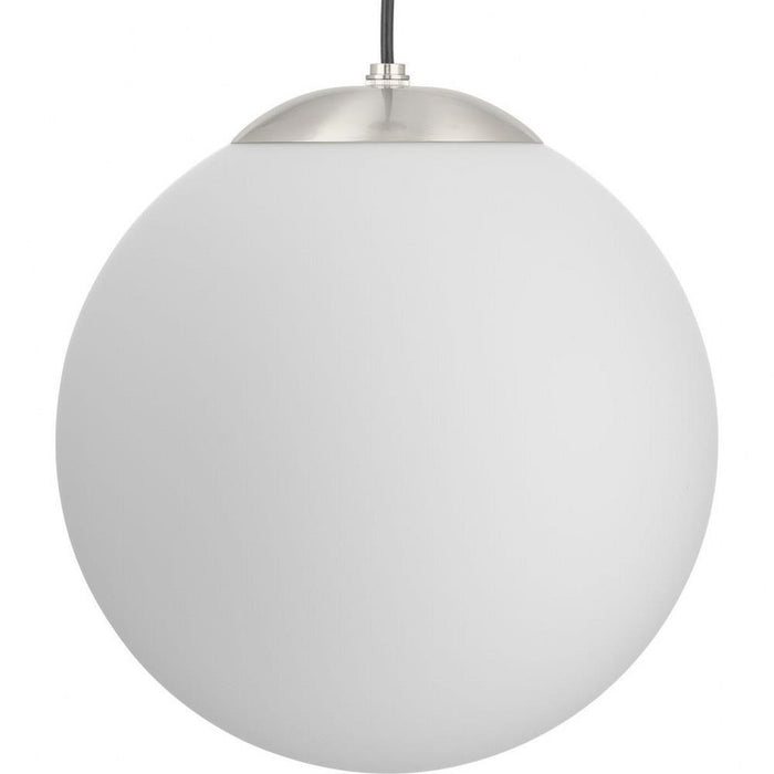 Progress Lighting Atwell Collection 1-Light Large Hanging Pendant Brushed Nickel Finish Etched Opal Glass (P500463-009)