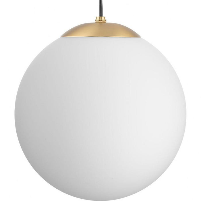 Progress Lighting Atwell Collection 1-Light Large Hanging Pendant Brushed Bronze Finish Etched Opal Glass (P500463-109)