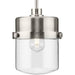 Progress Lighting Beckner Collection 1-Light Urban Industrial Pendant Brushed Nickel Finish Clear Glass (P500471-009)