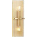 Progress Lighting Seville Collection 2-Light Contemporary Wall Sconce Soft Gold Finish Clear Ribbed Glass (P710136-205)