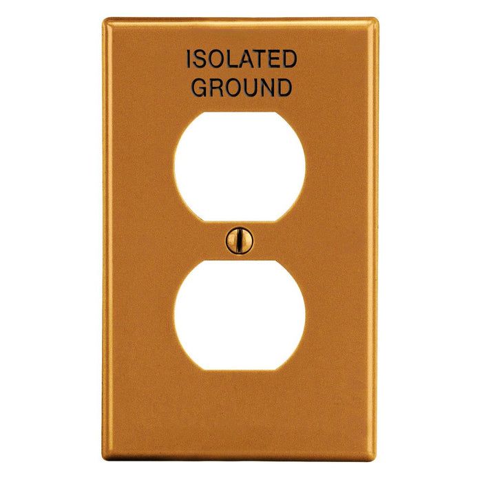 Bryant Wall Plate 1-Gang 1-Duplex Orange Isolated Ground (P8OIG)