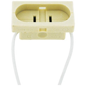 SATCO/NUVO Porcelain Par 56 And 64 Connector Mogul Base 2-1/2 Inch X 1-1/4 Inch X 1-3/8 Inch 48 Inch Leads Unglazed 1000W 125V (80-2260)
